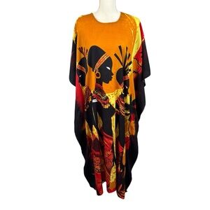 African/tribal kaftan, Free Size, colorful, ethnic, boxy cut, flowy, casual